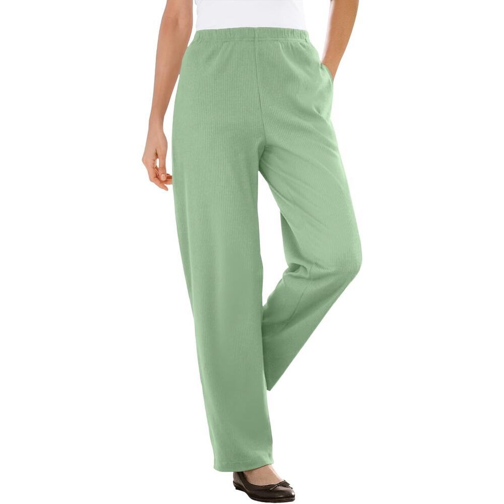 Woman Within Mint Green Knit Straight Leg Lounge Pants Soft Stretch Relaxed
NEW!